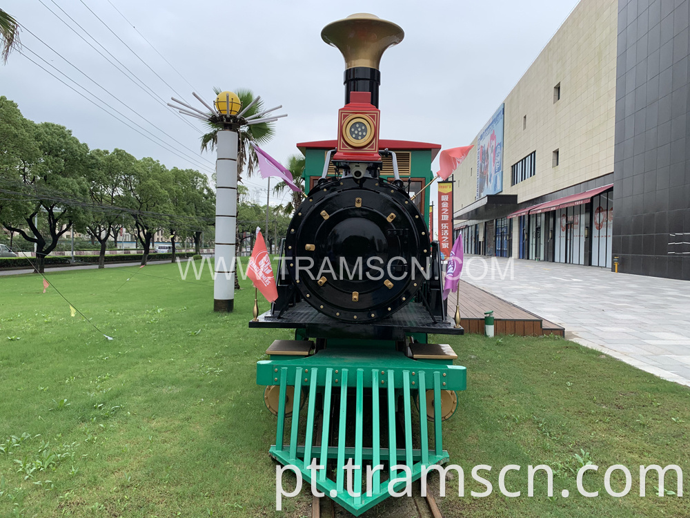 Rail Trains in Green for Shopping mall